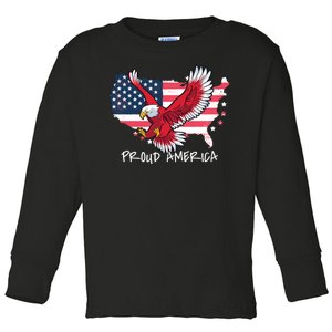 Proud American Eagle Toddler Long Sleeve Shirt