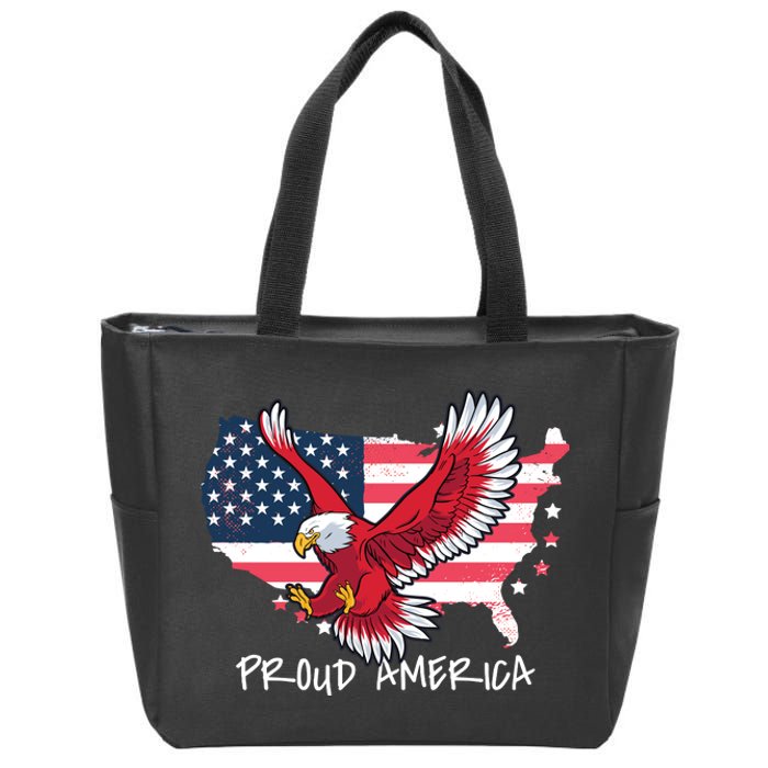 Proud American Eagle Zip Tote Bag