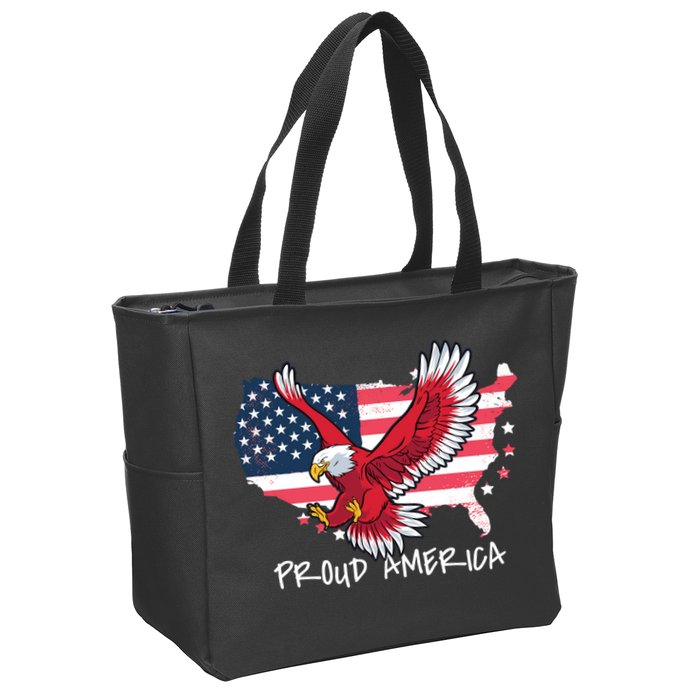 Proud American Eagle Zip Tote Bag