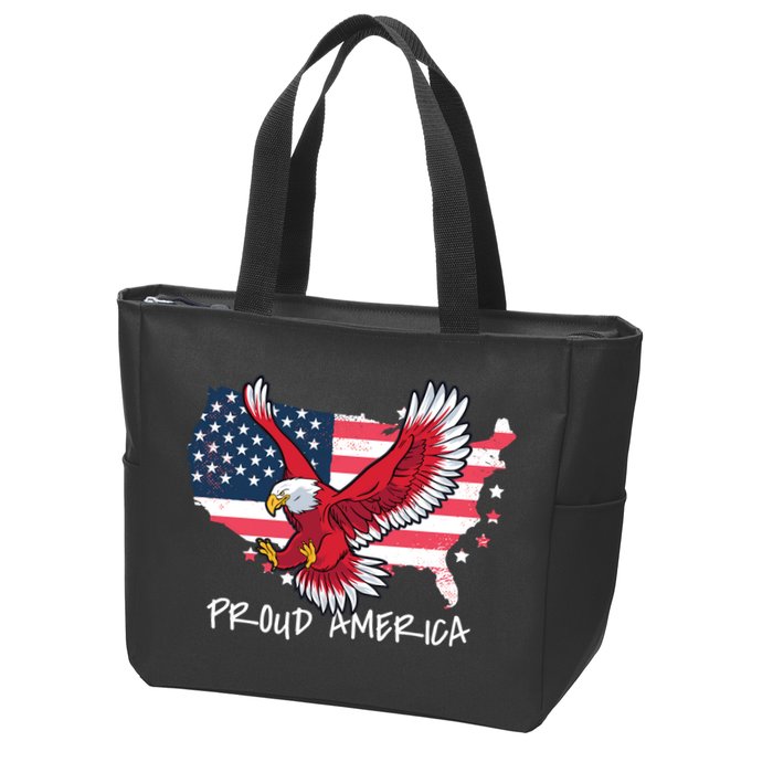 Proud American Eagle Zip Tote Bag