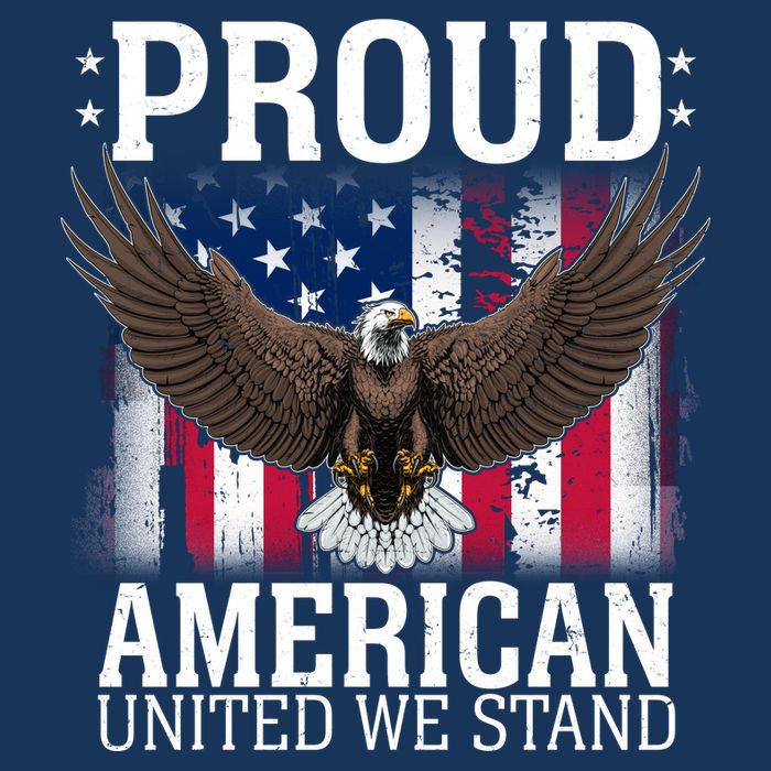 Proud American United We Stand Eagle 7 Panel Mesh Trucker Snapback Hat
