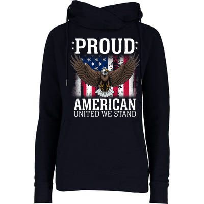 Proud American United We Stand Eagle Womens Funnel Neck Pullover Hood