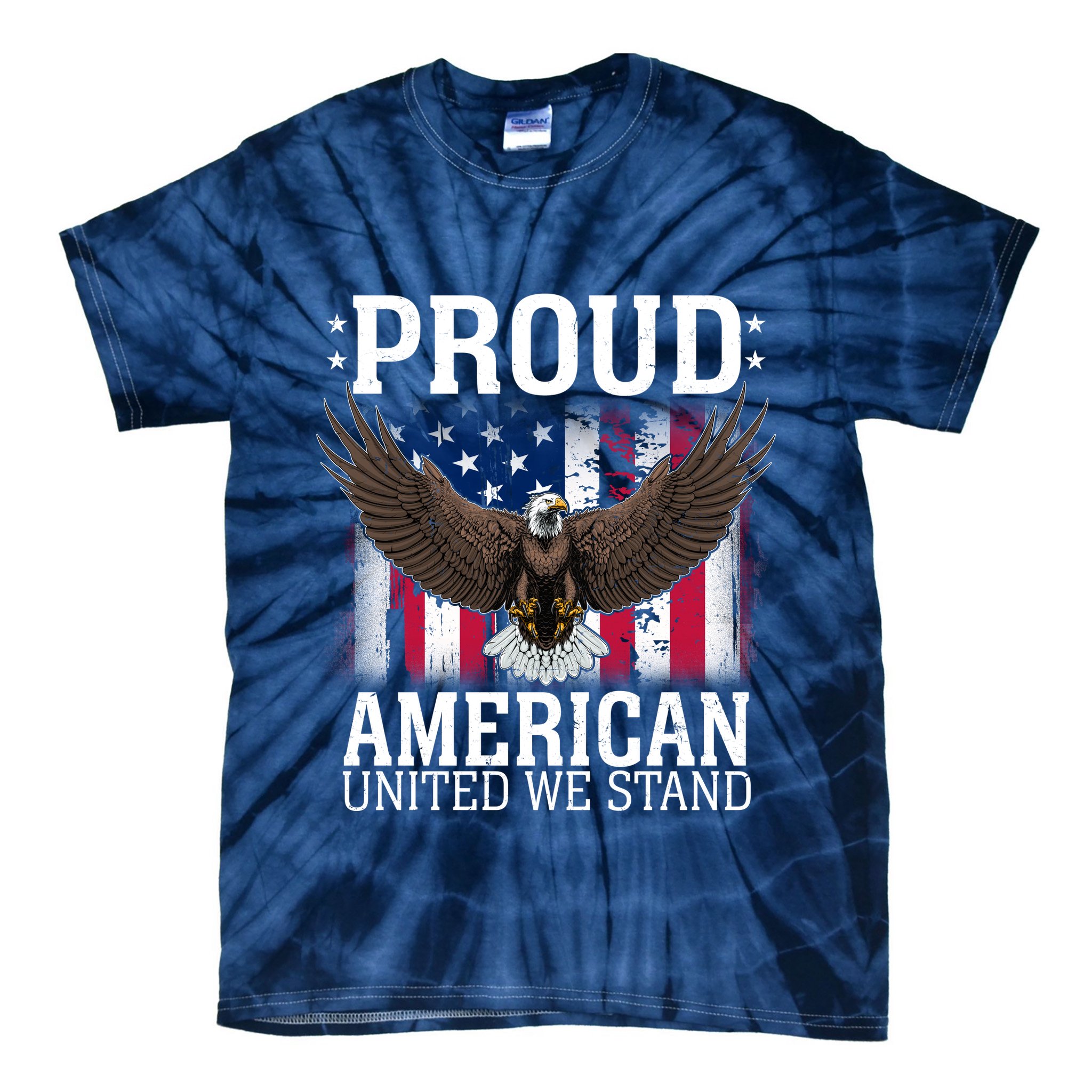 Proud American United We Stand Eagle Tie-Dye T-Shirt