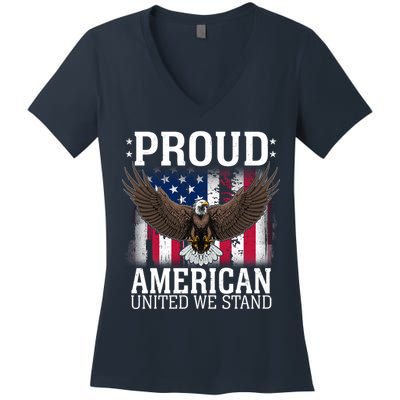 Proud American United We Stand Eagle Women's V-Neck T-Shirt