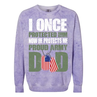 Proud Army Dad Of An American Soldier Colorblast Crewneck Sweatshirt