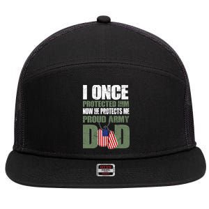 Proud Army Dad Of An American Soldier 7 Panel Mesh Trucker Snapback Hat