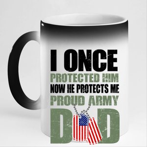 Proud Army Dad Of An American Soldier 11oz Black Color Changing Mug