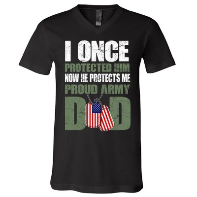 Proud Army Dad Of An American Soldier V-Neck T-Shirt
