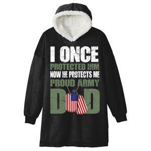 Proud Army Dad Of An American Soldier Hooded Wearable Blanket