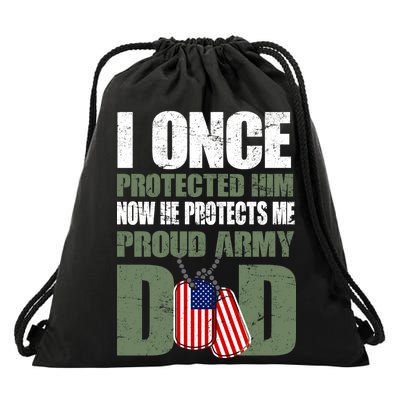 Proud Army Dad Of An American Soldier Drawstring Bag