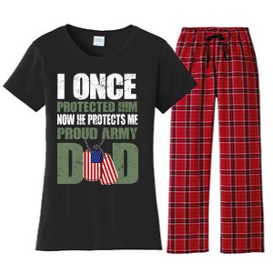 Proud Army Dad Of An American Soldier Women's Flannel Pajama Set