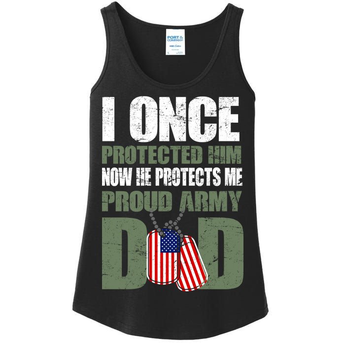 Proud Army Dad Of An American Soldier Ladies Essential Tank