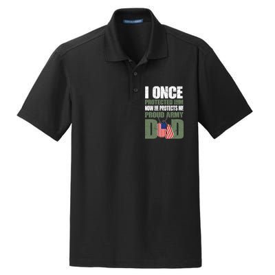 Proud Army Dad Of An American Soldier Dry Zone Grid Polo