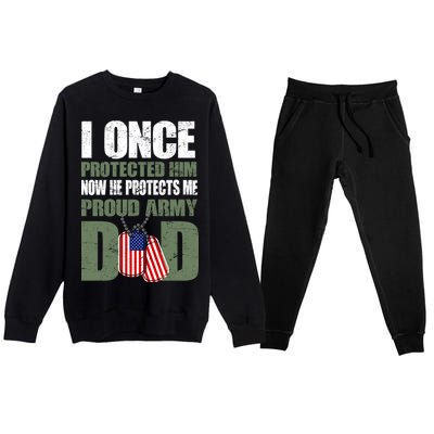 Proud Army Dad Of An American Soldier Premium Crewneck Sweatsuit Set