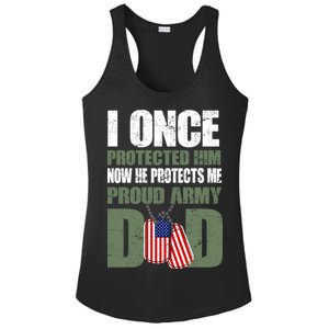 Proud Army Dad Of An American Soldier Ladies PosiCharge Competitor Racerback Tank