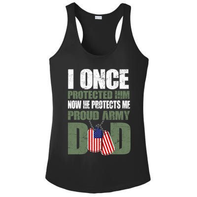 Proud Army Dad Of An American Soldier Ladies PosiCharge Competitor Racerback Tank