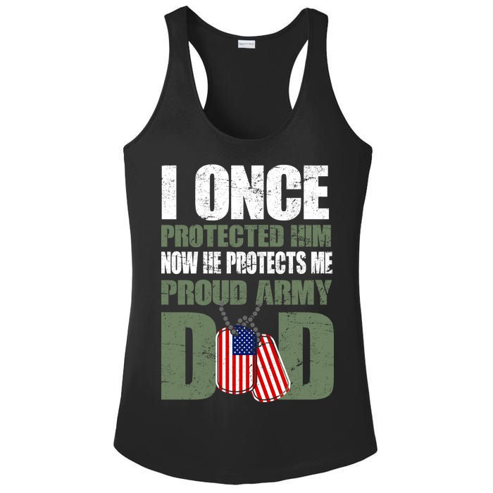 Proud Army Dad Of An American Soldier Ladies PosiCharge Competitor Racerback Tank