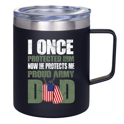 Proud Army Dad Of An American Soldier 12oz Stainless Steel Coffee Mug