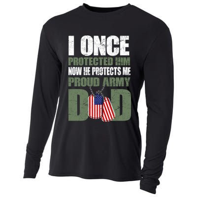Proud Army Dad Of An American Soldier Cooling Performance Long Sleeve Crew