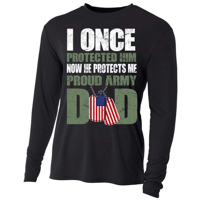 Proud Army Dad Of An American Soldier Cooling Performance Long Sleeve Crew