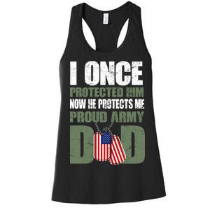 Proud Army Dad Of An American Soldier Women's Racerback Tank