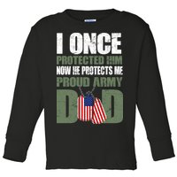 Proud Army Dad Of An American Soldier Toddler Long Sleeve Shirt