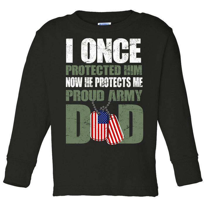 Proud Army Dad Of An American Soldier Toddler Long Sleeve Shirt