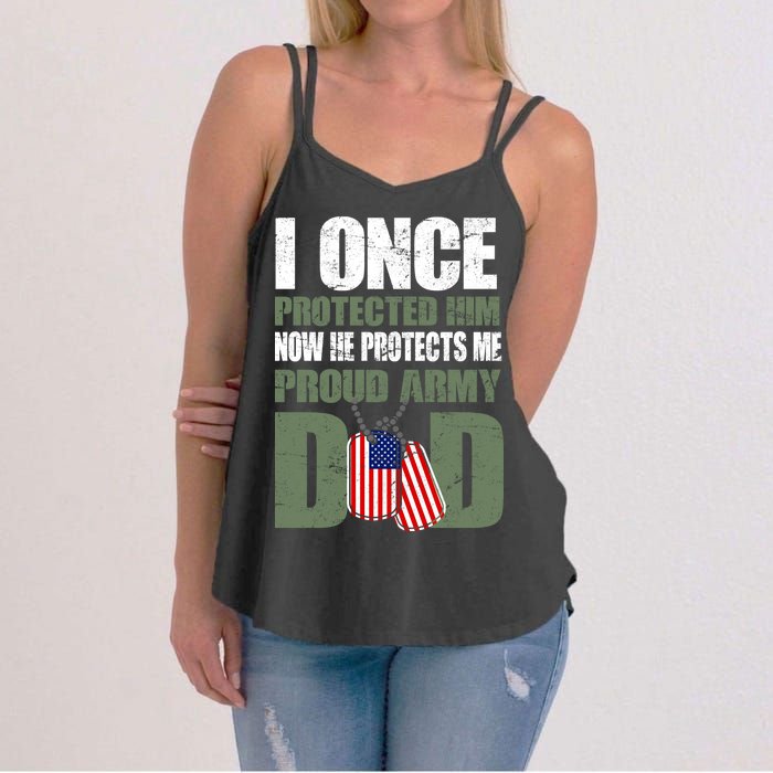 Proud Army Dad Of An American Soldier Women's Strappy Tank