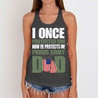 Proud Army Dad Of An American Soldier Women's Knotted Racerback Tank