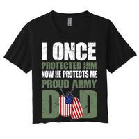 Proud Army Dad Of An American Soldier Women's Crop Top Tee