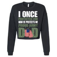 Proud Army Dad Of An American Soldier Cropped Pullover Crew