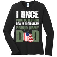 Proud Army Dad Of An American Soldier Ladies Long Sleeve Shirt