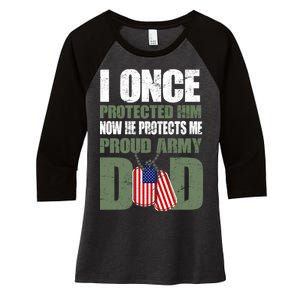 Proud Army Dad Of An American Soldier Women's Tri-Blend 3/4-Sleeve Raglan Shirt