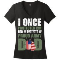 Proud Army Dad Of An American Soldier Women's V-Neck T-Shirt