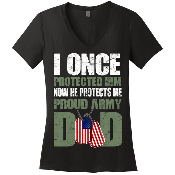 Proud Army Dad Of An American Soldier Women's V-Neck T-Shirt