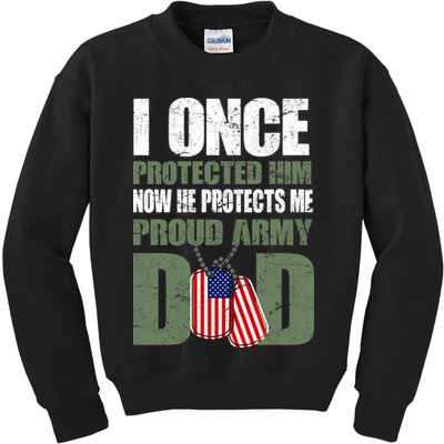 Proud Army Dad Of An American Soldier Kids Sweatshirt