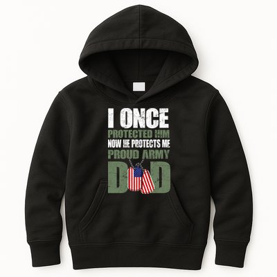 Proud Army Dad Of An American Soldier Kids Hoodie