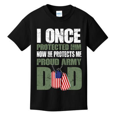 Proud Army Dad Of An American Soldier Kids T-Shirt