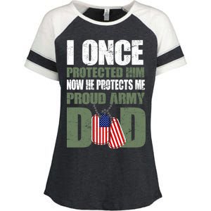 Proud Army Dad Of An American Soldier Enza Ladies Jersey Colorblock Tee