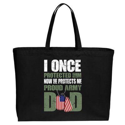 Proud Army Dad Of An American Soldier Cotton Canvas Jumbo Tote