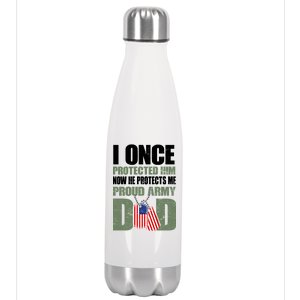 Proud Army Dad Of An American Soldier Stainless Steel Insulated Water Bottle