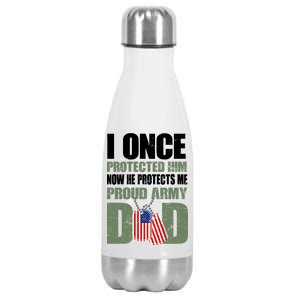 Proud Army Dad Of An American Soldier Stainless Steel Insulated Water Bottle