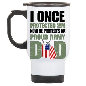 Proud Army Dad Of An American Soldier Stainless Steel Travel Mug