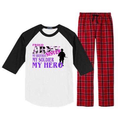 Proud Army Sister My Brother Soldier Hero Raglan Sleeve Pajama Set