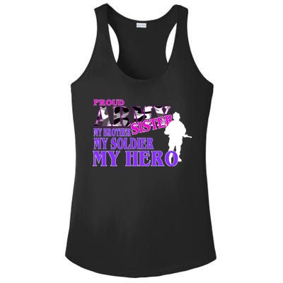 Proud Army Sister My Brother Soldier Hero Ladies PosiCharge Competitor Racerback Tank