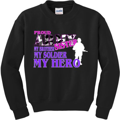 Proud Army Sister My Brother Soldier Hero Kids Sweatshirt