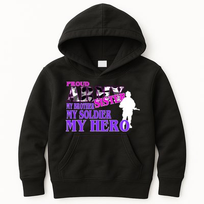 Proud Army Sister My Brother Soldier Hero Kids Hoodie