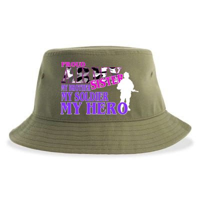 Proud Army Sister My Brother Soldier Hero Sustainable Bucket Hat