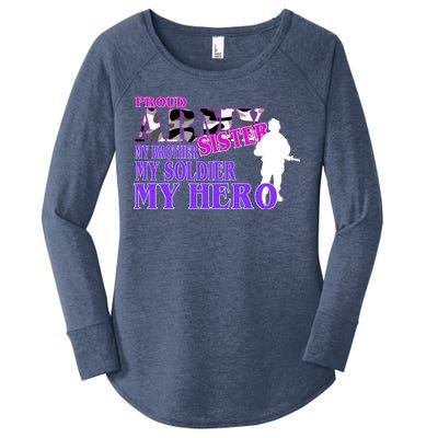 Proud Army Sister My Brother Soldier Hero Women's Perfect Tri Tunic Long Sleeve Shirt