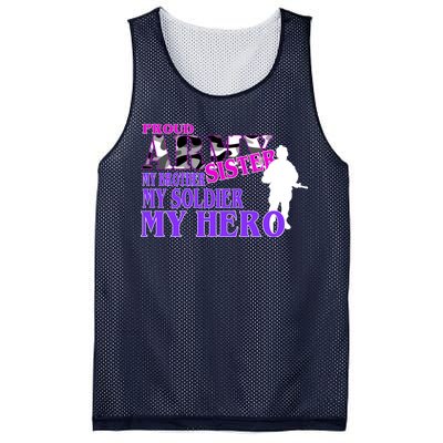 Proud Army Sister My Brother Soldier Hero Mesh Reversible Basketball Jersey Tank